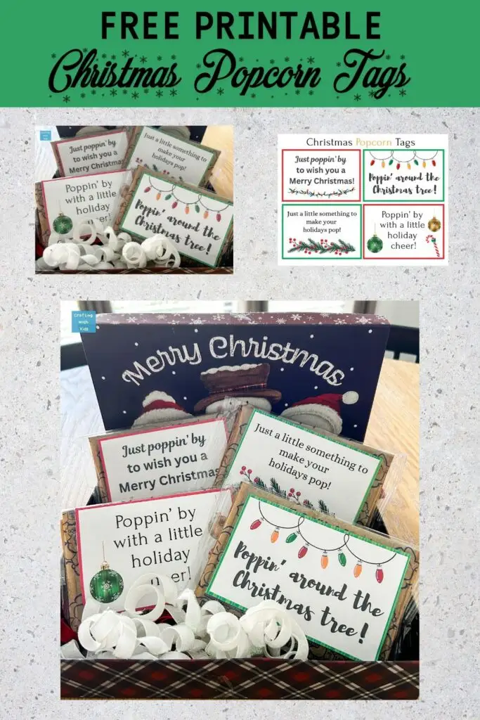 free printable Christmas popcorn tags