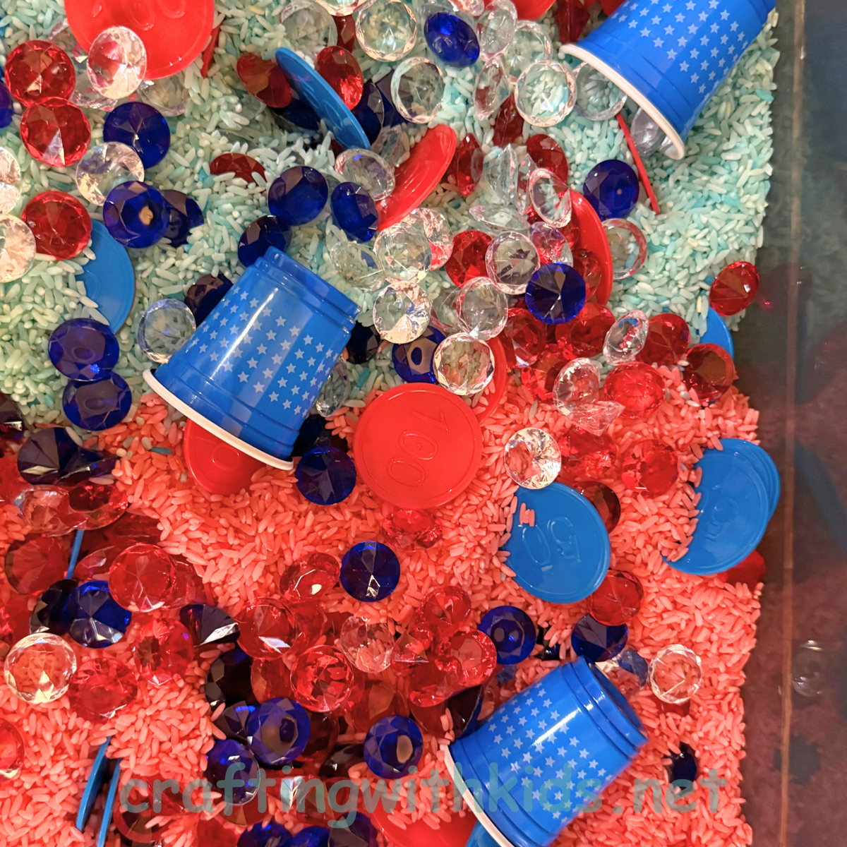 4th of july kids sensory bin
